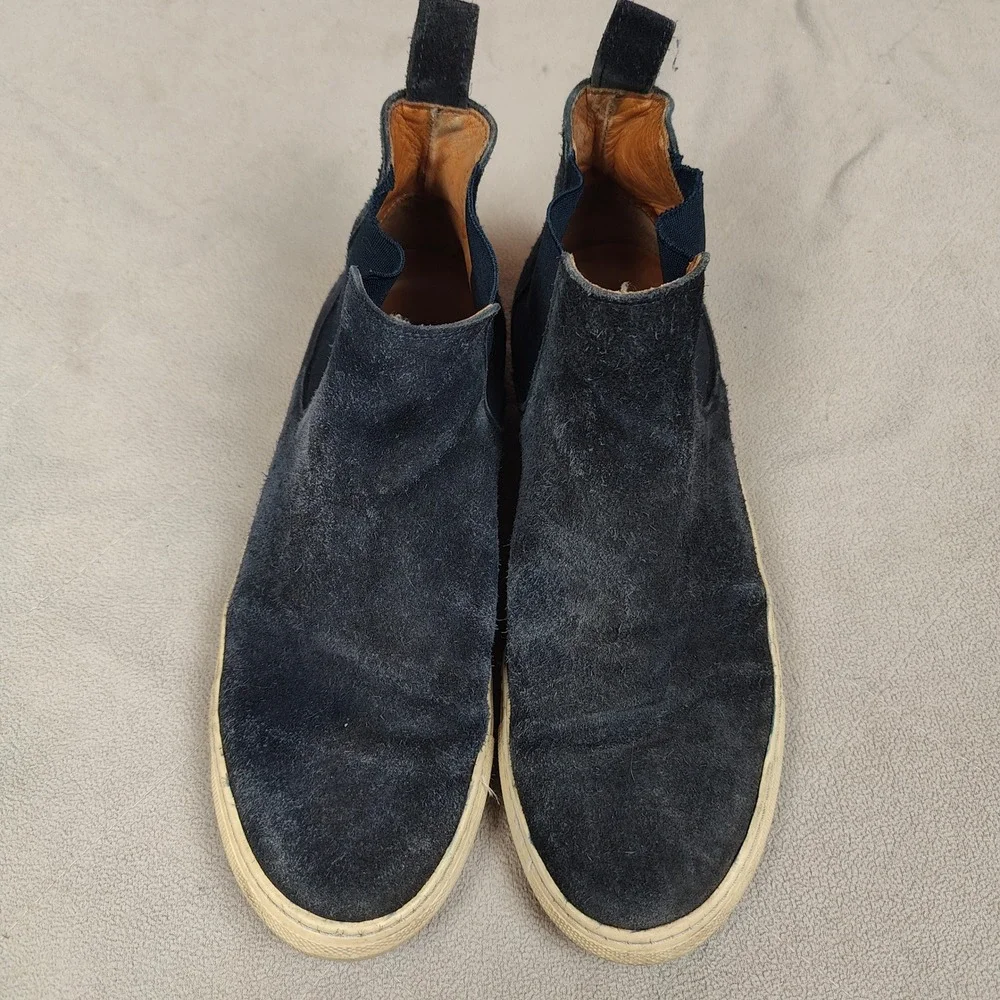 Sid Mashburn Chelsea Boots Mens 42 Navy Blue‎ Suede Made in Portugal Minimalist